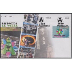 Andorra Española 444 2016 Efemérides SPD Sobre Primer día Andorra Española 444 2016 Efemérides SPD Sobre Primer día