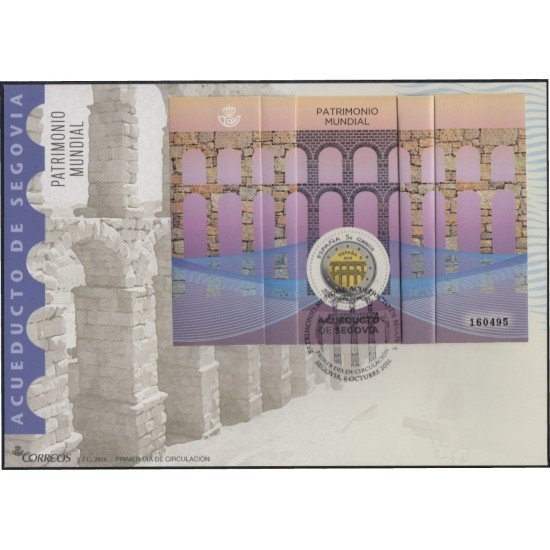 España Spain 5084 2016 Acueducto de Segovia Patrimonio SPD Sobres Primer Día España Spain 5084 2016 Acueducto de Segovia Patrimonio SPD Sobres Primer Día