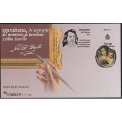 España Spain 5125 2017 IV Centenario del nacimiento de Bartolomé Esteban Murillo SPD Sobres Primer Día España Spain 5125 2017 IV Centenario del nacimiento de Bartolomé Esteban Murillo SPD Sobres Primer Día