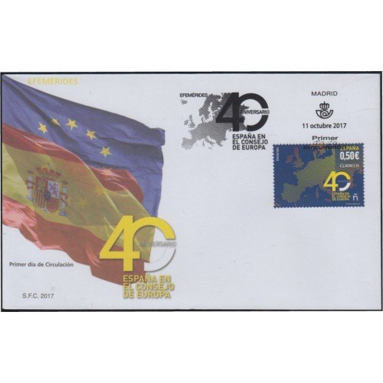 España Spain 5173 2017 Mapa de Europa SPD Sobres Primer Día España Spain 5173 2017 Mapa de Europa SPD Sobres Primer Día