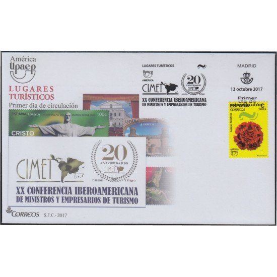 España Spain 5174 2017 UPAEP Lugares Turísticos SPD Sobres Primer Día España Spain 5174 2017 UPAEP Lugares Turísticos SPD Sobres Primer Día