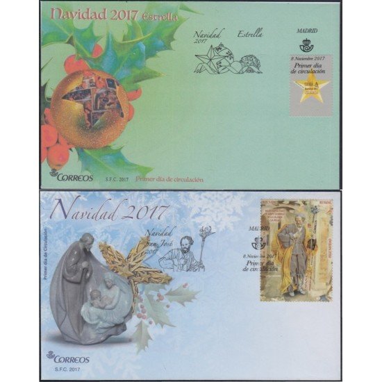 España Spain 5180/81 2017  Navidad Chritsmas SPD Sobres Primer Día