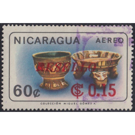 Nicaragua A- 574 1967 Resello Usado Nicaragua A- 574 1967 Resello Usado