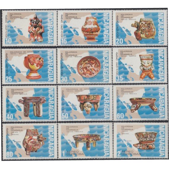 Nicaragua A- 743/54 1971 Cerámicas Precolombinas (700 a 1200 DC) MNH Nicaragua A- 743/54 1971 Cerámicas Precolombinas (700 a 1200 DC) MNH