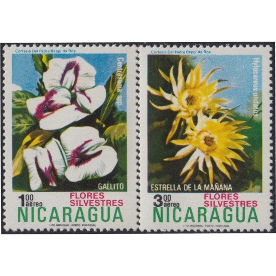 Nicaragua A- 817/18 1974 Flores Silvestres Flowers MNH Nicaragua A- 817/18 1974 Flores Silvestres Flowers MNH