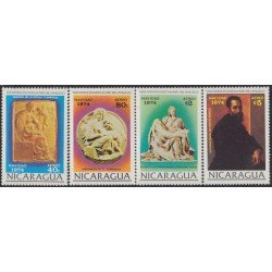 Nicaragua A- 825/28 1974 500º Aniv del nacimiento de Michelangelo Navidad Chritsmas MNH Nicaragua A- 825/28 1974 500º Aniv del nacimiento de Michelangelo Navidad Chritsmas MNH