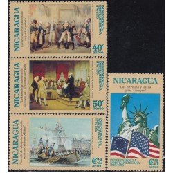 Nicaragua A- 837/40 1975 200 Años de la Independencia de Estados Unidos MNH Nicaragua A- 837/40 1975 200 Años de la Independencia de Estados Unidos MNH