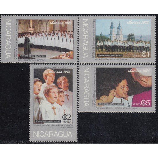 Nicaragua A- 853/56 1975 Navidad Chritsmas Grandes coros del Mundo MNH Nicaragua A- 853/56 1975 Navidad Chritsmas Grandes coros del Mundo MNH