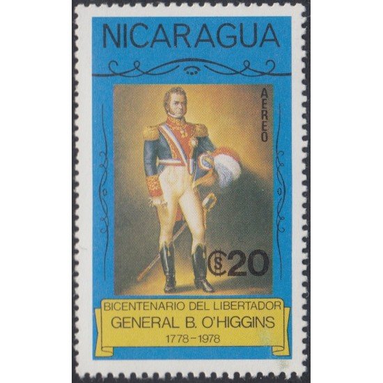 Nicaragua A -926 1978 200 Años del nacimiento del General Bernardo O´Higgins MNH Nicaragua A -926 1978 200 Años del nacimiento del General Bernardo O´Higgins MNH