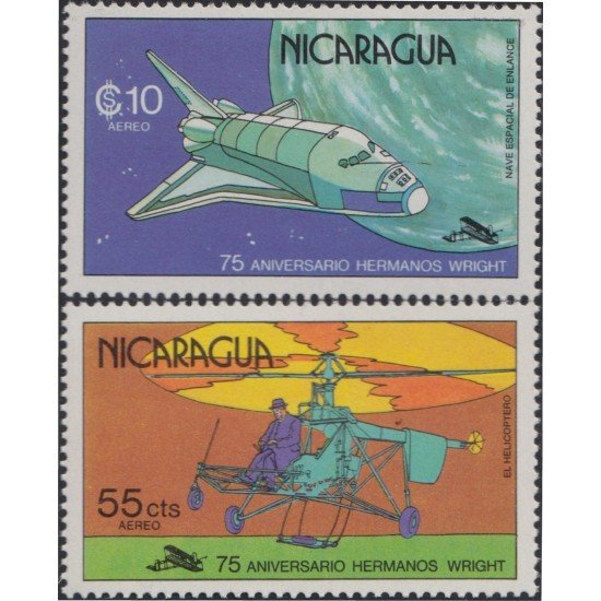Nicaragua A- 914/15 1978 75º Aniversario del primer vuelo de los Hermanos Wright MNH Nicaragua A- 914/15 1978 75º Aniversario del primer vuelo de los Hermanos Wright MNH