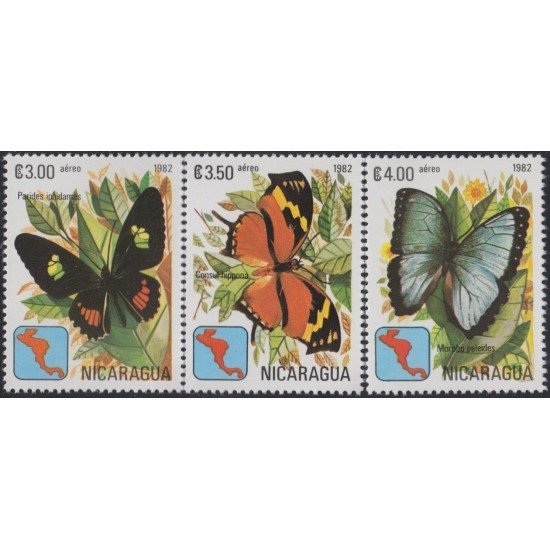 Nicaragua A- 975/77 1982 Fauna Mariposas Butterflies MNH Nicaragua A- 975/77 1982 Fauna Mariposas Butterflies MNH