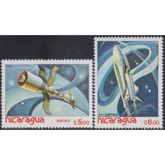 Nicaragua A- 979/80 1982 Cohetes espaciales Satélites MNH Nicaragua A- 979/80 1982 Cohetes espaciales Satélites MNH