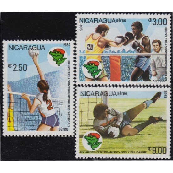Nicaragua A- 986/88 1982 14 Juegos de América Central y del Caribe en Cuba MNH Nicaragua A- 986/88 1982 14 Juegos de América Central y del Caribe en Cuba MNH