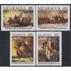 Nicaragua A- 992/95 1982 250º Aniversario del nacimiento de George Washington Pinturas MNH Nicaragua A- 992/95 1982 250º Aniversario del nacimiento de George Washington Pinturas MNH