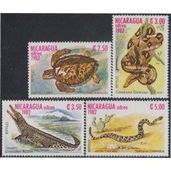 Nicaragua A- 1008/11 1982 Fauna Reptiles MNH