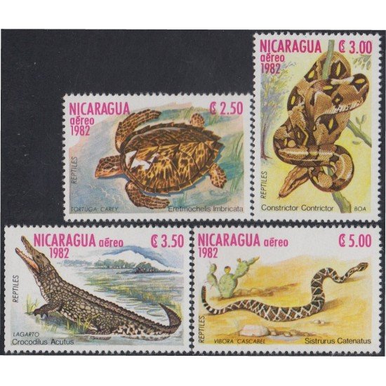 Nicaragua A- 1008/11 1982 Fauna Reptiles MNH