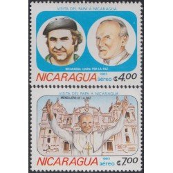 Nicaragua A- 1013/14 1983 Visita del Papa Juan Pablo II MNH