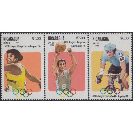 Nicaragua A- 1015/17 1983 Juegos Olímpicos de Verano en Los Ángeles 1984 MNH