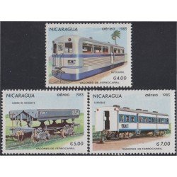 Nicaragua A- 1022/24 1983 Vagones de hierro Tren Train MNH Nicaragua A- 1022/24 1983 Vagones de hierro Tren Train MNH
