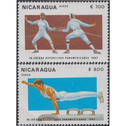 Nicaragua A- 1027/28 1983 9º Juegos deportivos panamericanos Esgrima Gimnasia MNH Nicaragua A- 1027/28 1983 9º Juegos deportivos panamericanos Esgrima Gimnasia MNH