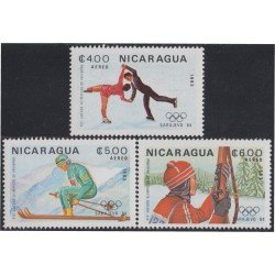 Nicaragua A- 1030/32 1983 Juegos Olímpicos de Invierno en Sarajevo MNH Nicaragua A- 1030/32 1983 Juegos Olímpicos de Invierno en Sarajevo MNH