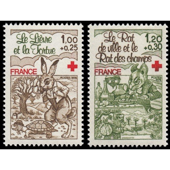 France Francia 2024/25 1978 Fabulas de La Fontaine Sorteo a favor de la Cruz Roja MNH
