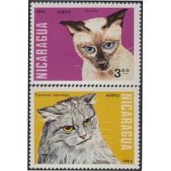 Nicaragua A- 1053/54 1984 Gatos Domésticos Cats MNH Nicaragua A- 1053/54 1984 Gatos Domésticos Cats MNH