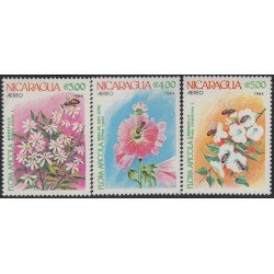 Nicaragua A- 1056/58 1984 Flor Apícola Flores y Abejas MNH Nicaragua A- 1056/58 1984 Flor Apícola Flores y Abejas MNH