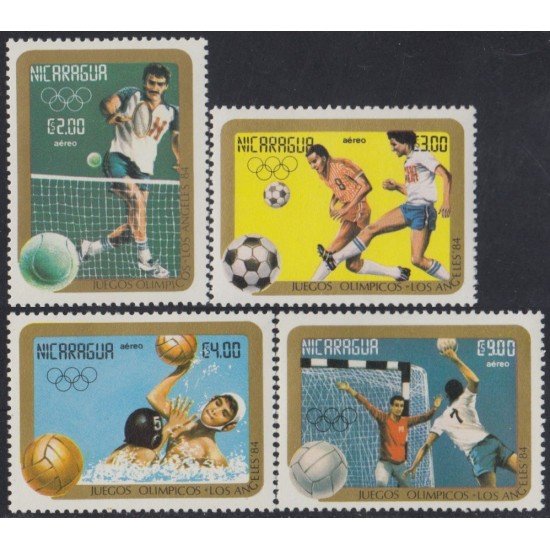 Nicaragua A- 1069/72 1984 Juegos Olímpicos de Verano en Los ángeles Tennis Fútbol MNH Nicaragua A- 1069/72 1984 Juegos Olímpicos de Verano en Los ángeles Tennis Fútbol MNH