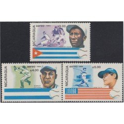 Nicaragua A- 1077/79 1984 Historia del béisbol MNH Nicaragua A- 1077/79 1984 Historia del béisbol MNH