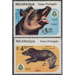 Nicaragua A- 1080/81 1984 Protección de la Fauna Tapir MNH Nicaragua A- 1080/81 1984 Protección de la Fauna Tapir MNH