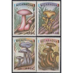 Nicaragua A- 1085/88 1985 Flora Champiñones MNH Nicaragua A- 1085/88 1985 Flora Champiñones MNH
