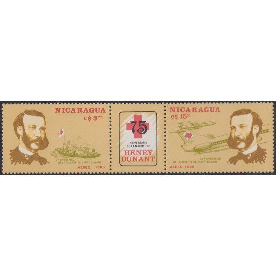 Nicaragua A- 1110/11 1985 75º Aniversario de la muerte de Henri Dunant MNH Nicaragua A- 1110/11 1985 75º Aniversario de la muerte de Henri Dunant MNH