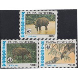 Nicaragua A- 1123/25 1985 Fauna Protegida El Tapir MNH Nicaragua A- 1123/25 1985 Fauna Protegida El Tapir MNH