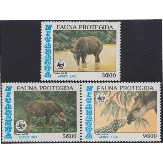 Nicaragua A- 1123/25 1985 Fauna Protegida El Tapir MNH Nicaragua A- 1123/25 1985 Fauna Protegida El Tapir MNH
