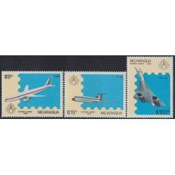 Nicaragua A- 1146/48 1986 Stockholmia 86 Exposición Filatélica Internacional Aviones MNH Nicaragua A- 1146/48 1986 Stockholmia 86 Exposición Filatélica Internacional Aviones MNH