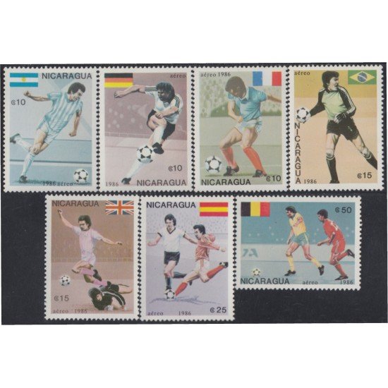 Nicaragua A- 1158/64 1986 Mexico 86 Copa del mundo de fútbol MNH Nicaragua A- 1158/64 1986 Mexico 86 Copa del mundo de fútbol MNH