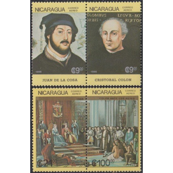 Nicaragua A- 1171/74 1986 500º Aniversario del descubrimiento de América por Cristóbal Colón MNH Nicaragua A- 1171/74 1986 500º Aniversario del descubrimiento de América por Cristóbal Colón MNH