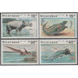 Nicaragua A- 1191/94 1987 Fauna Prehistórica MNH Nicaragua A- 1191/94 1987 Fauna Prehistórica MNH