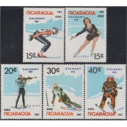 Nicaragua A- 1201A/E 1987 Juegos Olímpicos de Invierno Calgary MNH Nicaragua A- 1201A/E 1987 Juegos Olímpicos de Invierno Calgary MNH