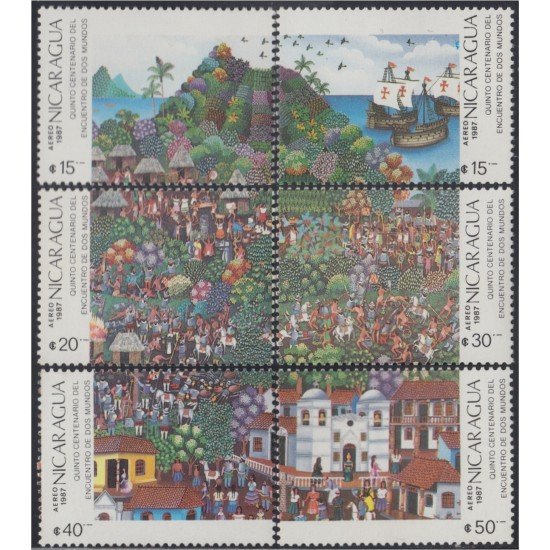 Nicaragua A- 1209/14 1987 500º Aniversario del descubrimiento de América MNH Nicaragua A- 1209/14 1987 500º Aniversario del descubrimiento de América MNH