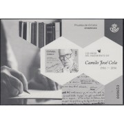España Spain Prueba de lujo 132 2017 100 años del nacimiento de Camilo José Cela España Spain Prueba de lujo 132 2017 100 años del nacimiento de Camilo José Cela