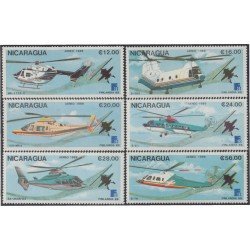Nicaragua A- 1234/39 1988 Finlandia 88 Exposición Filatélica Mundial en Helsinki Helicópteros MNH Nicaragua A- 1234/39 1988 Finlandia 88 Exposición Filatélica Mundial en Helsinki Helicópteros MNH
