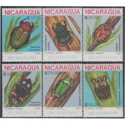 Nicaragua A- 1258/63 1988 Fauna Insectos Escarabajos MNH Nicaragua A- 1258/63 1988 Fauna Insectos Escarabajos MNH