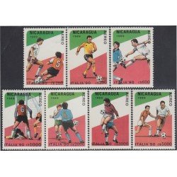 Nicaragua A- 1278/84 1989 Italia 90 Copa del Mundo de Fútbol MNH Nicaragua A- 1278/84 1989 Italia 90 Copa del Mundo de Fútbol MNH