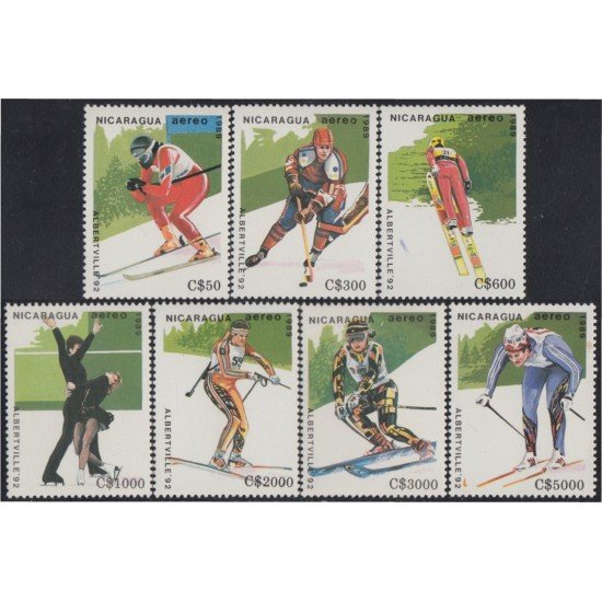 Nicaragua A- 1293/99 1989 Albertville 92 Juegos Olímpicos de Invierno de 1992 en Francia MNH Nicaragua A- 1293/99 1989 Albertville 92 Juegos Olímpicos de Invierno de 1992 en Francia MNH