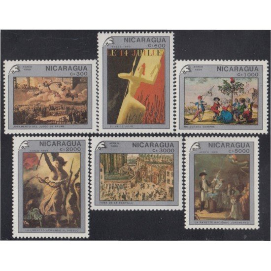 Nicaragua A- 1308/13 1989 Bicentenario de la Revolución Francesa y Philexfrance 89 MNH Nicaragua A- 1308/13 1989 Bicentenario de la Revolución Francesa y Philexfrance 89 MNH