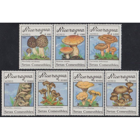 Nicaragua A- 1314/20 1990 Flora Champiñones comestibles MNH Nicaragua A- 1314/20 1990 Flora Champiñones comestibles MNH