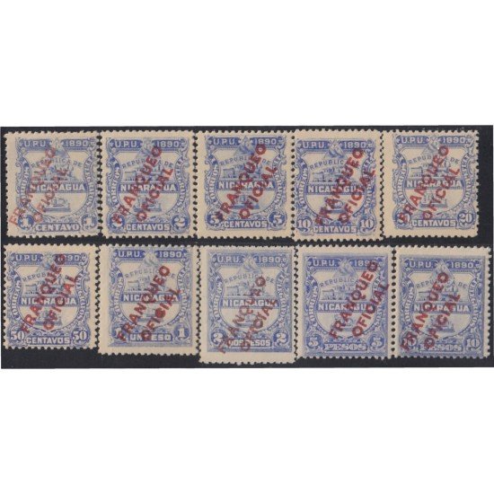 Nicaragua Franqueo Oficial 1/10 1890 Sobrecarga en Carmín MH Nicaragua Franqueo Oficial 1/10 1890 Sobrecarga en Carmín MH