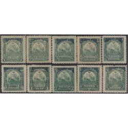 Nicaragua Franqueo Oficial 52/61 1895 Sobrecarga en Azul MH